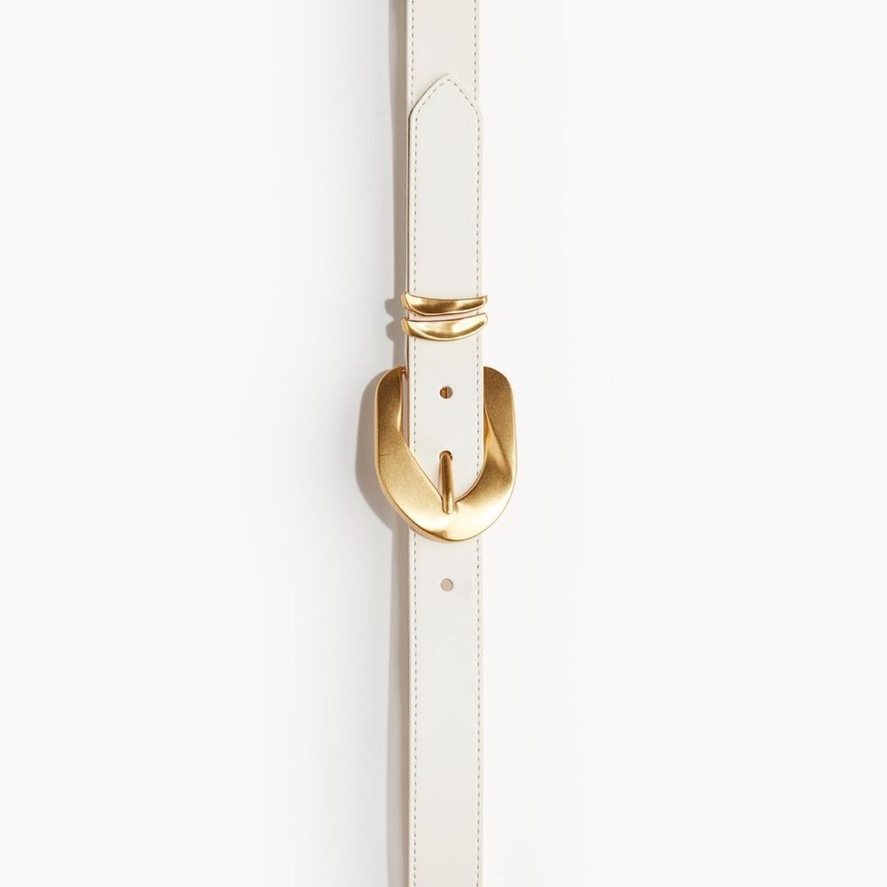 H&M Belt with a metal buckle Natural White Size XS NWOT